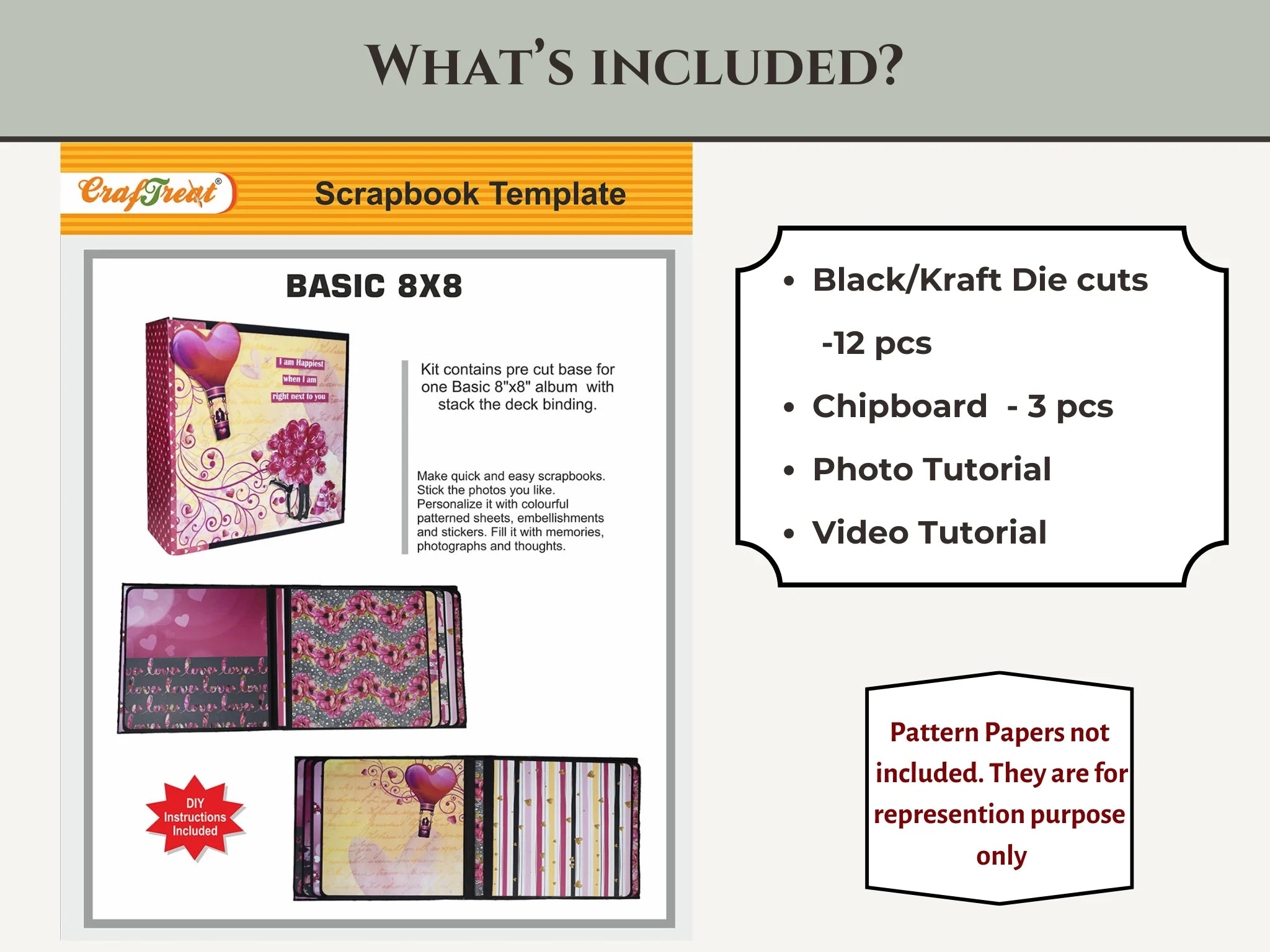 Easy Albums Collection Basic 8 x 8 Scrapbook Kit by CrafTreat - Ivory
