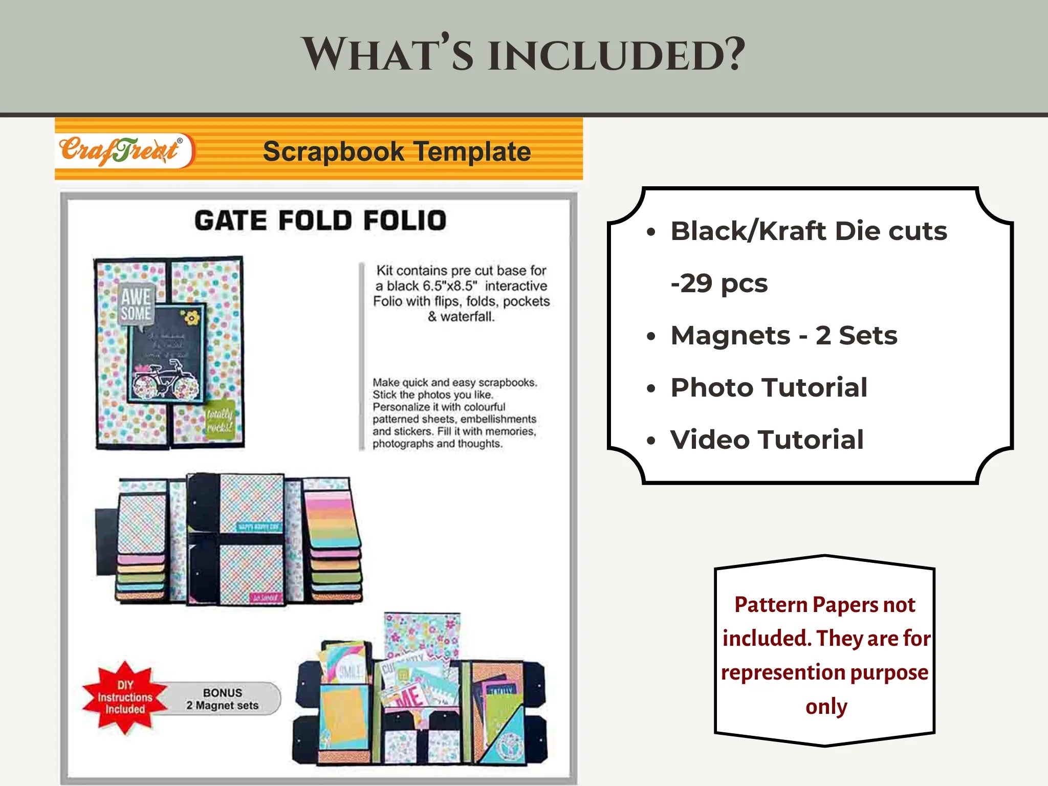 Easy Albums Collection Gate Fold Folio Scrapbook Kit by CrafTreat - Ivory