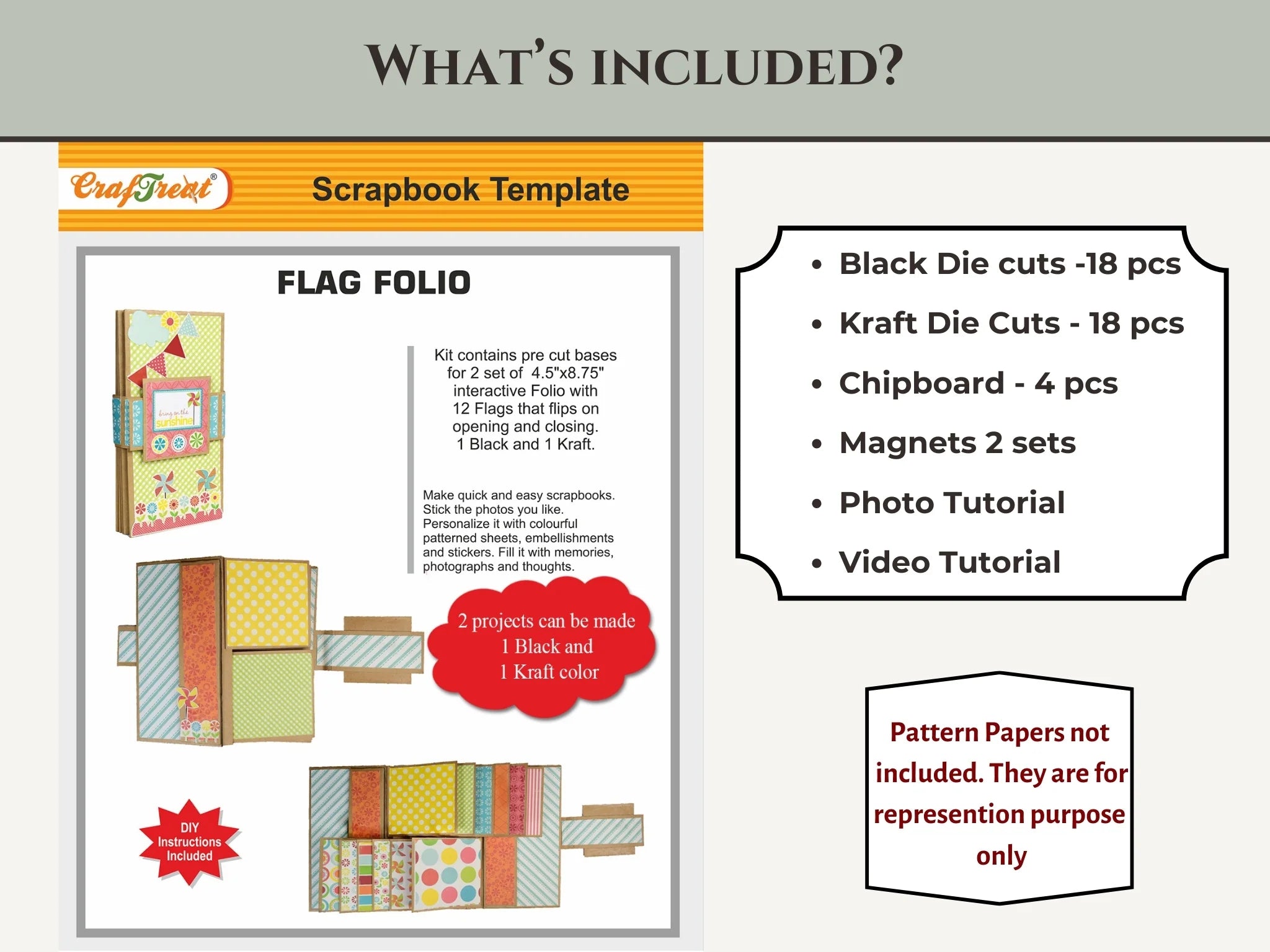 Easy Albums Collection Flag Folio Scrapbook Kit by CrafTreat - Set of 2 Albums