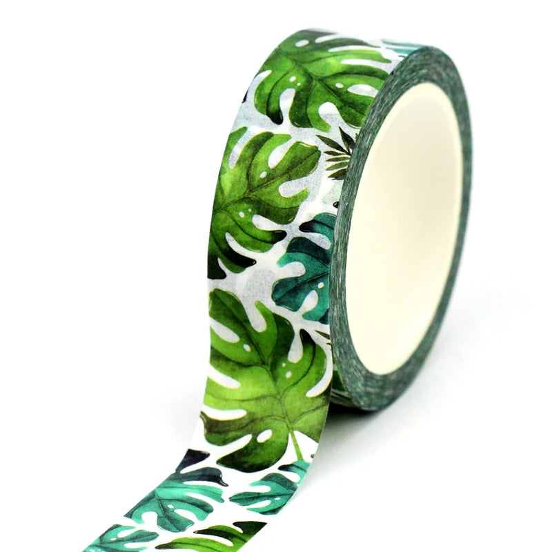 TW Collection Tropical Monstera Leaves Washi Tape by SSC Designs - 15mm x 30 Feet
