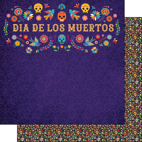 Day Of The Dead Collection Dia De Los Muertos 12 x 12 Double-Sided Scrapbook Paper by Scrapbook Customs