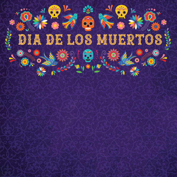 Day Of The Dead Collection Dia De Los Muertos 12 x 12 Double-Sided Scrapbook Paper by Scrapbook Customs