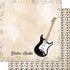 Watercolor Music Collection Electric Guitar 12 x 12 Double-Sided Scrapbook Paper by Scrapbook Customs