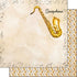 Watercolor Music Collection Saxophone 12 x 12 Double-Sided Scrapbook Paper by Scrapbook Customs