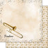 Watercolor Music Collection Trombone 12 x 12 Double-Sided Scrapbook Paper by Scrapbook Customs
