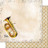 Watercolor Music Collection Tuba 12 x 12 Double-Sided Scrapbook Paper by Scrapbook Customs