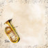 Watercolor Music Collection Tuba 12 x 12 Double-Sided Scrapbook Paper by Scrapbook Customs