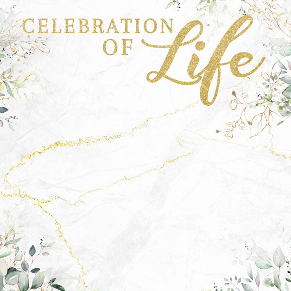 Holy Sacraments Collection Celebration of Life Eucalyptus & Gold 12 x 12 Double-Sided Scrapbook Paper by Scrapbook Customs