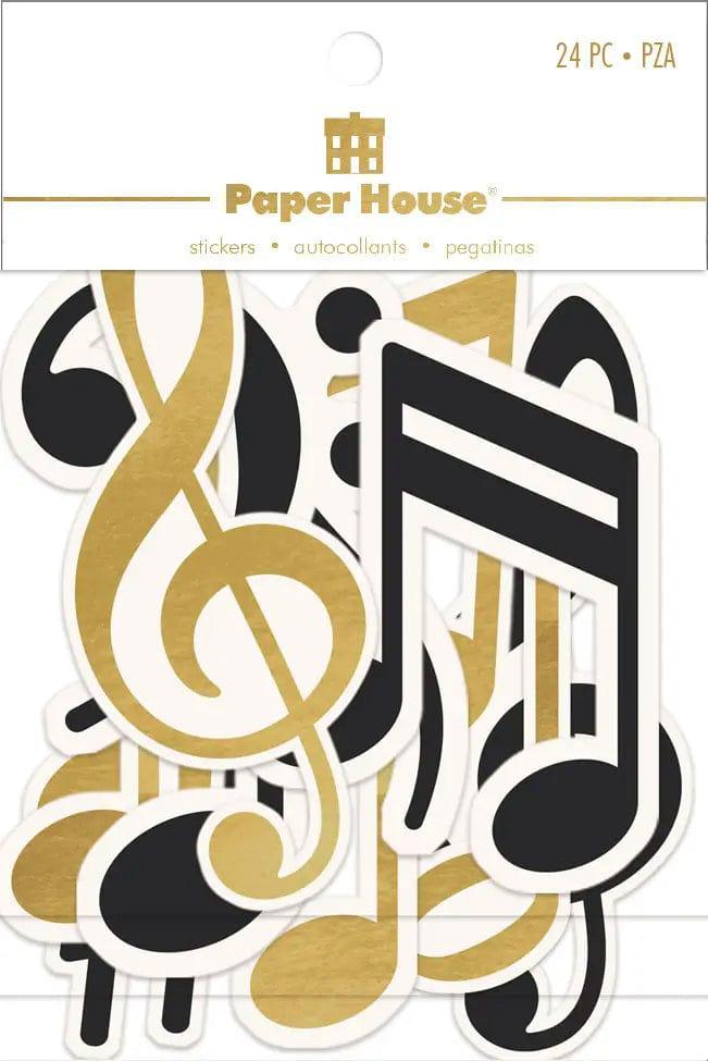 Music Notes Die Cut Sticker Pack by Paper House Productions - 24 stickers - Scrapbook Supply Companies