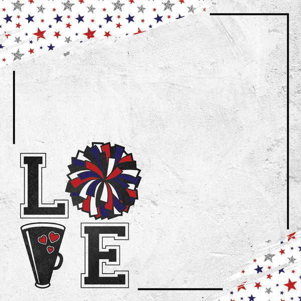 Love Sports Collection Cheer 12 x 12 Double-Sided Scrapbook Paper by Scrapbook Customs