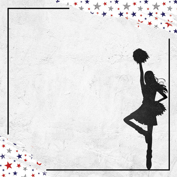 Love Sports Collection Cheer 12 x 12 Double-Sided Scrapbook Paper by Scrapbook Customs