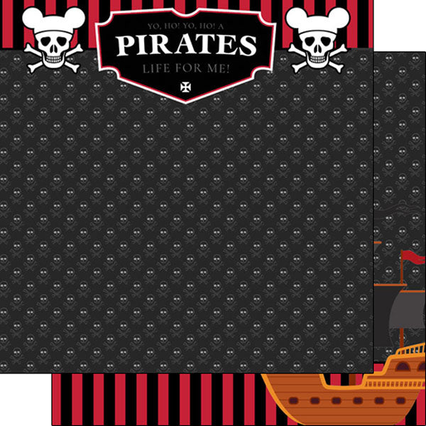 Magical Day of Fun Collection Pirates Life for Me! 12 x 12 Double-Sided Scrapbook Paper by Scrapbook Customs