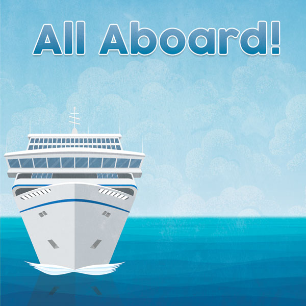 Cruise Collection Cruise Ship All Aboard 12 x 12 Double-Sided Scrapbook Paper by Scrapbook Customs