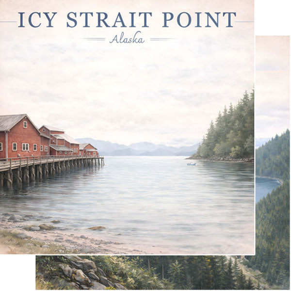Scenic Alaska Collection Icy Strait Point, Alaska 12 x 12 Double-Sided Scrapbook Paper by Scrapbook Customs