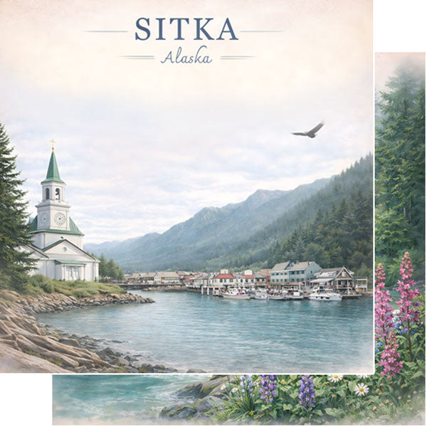 Scenic Alaska Collection Sitka, Alaska 12 x 12 Double-Sided Scrapbook Paper by Scrapbook Customs