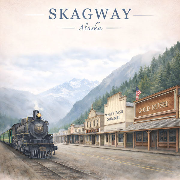 Scenic Alaska Collection Skagway, Alaska 12 x 12 Double-Sided Scrapbook Paper by Scrapbook Customs