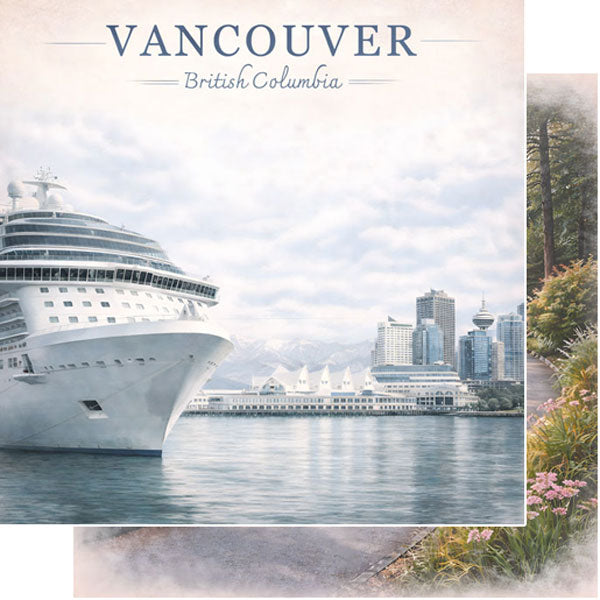 Scenic Alaska Collection Vancouver, British Columbia 12 x 12 Double-Sided Scrapbook Paper by Scrapbook Customs