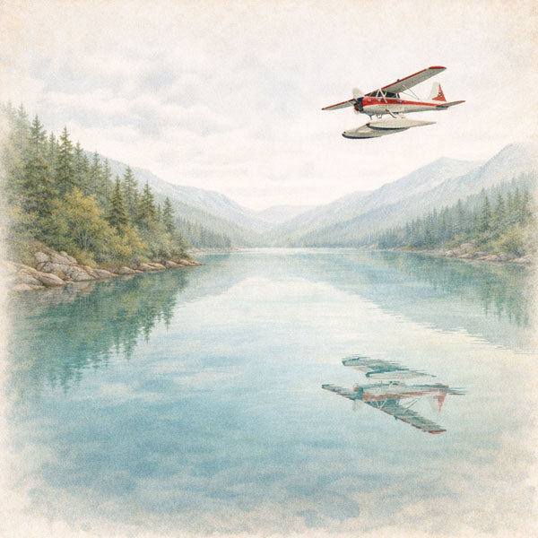 Scenic Alaska Collection Float Plane & Cabin 12 x 12 Double-Sided Scrapbook Paper by Scrapbook Customs