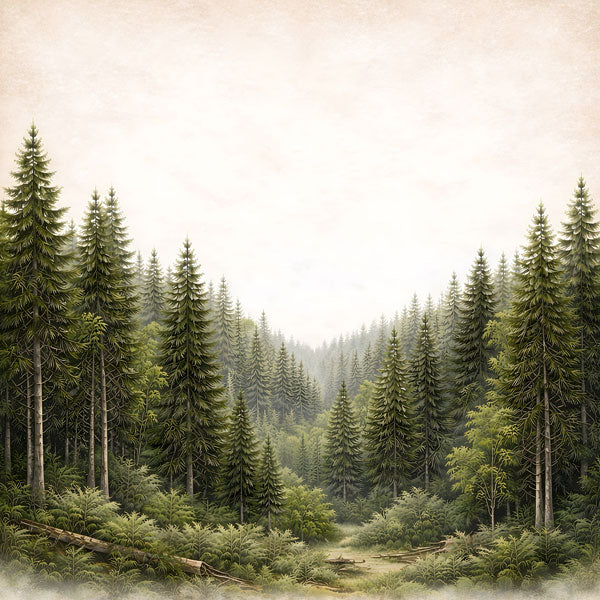 Scenic Alaska Collection Forest & Mountain Glacier 12 x 12 Double-Sided Scrapbook Paper by Scrapbook Customs