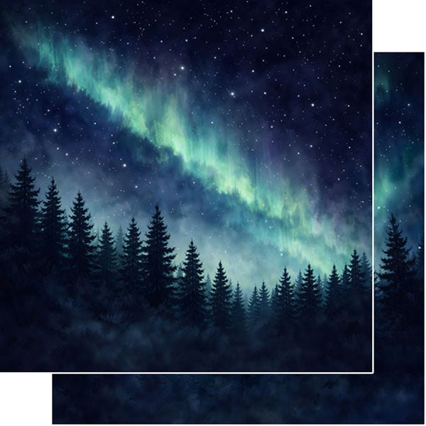 Scenic Alaska Collection Northern Lights 12 x 12 Double-Sided Scrapbook Paper by Scrapbook Customs