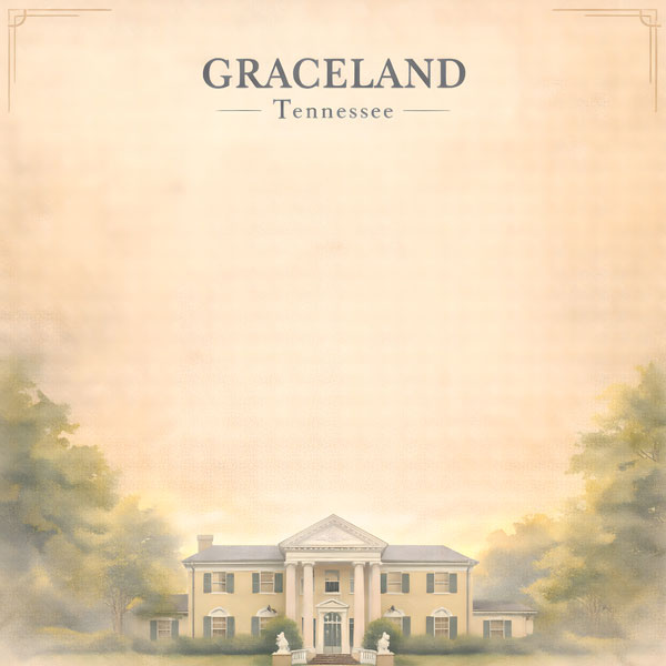 Graceland, Memphis, Tennessee 12 x 12 Double-Sided Scrapbook Paper by Scrapbook Customs