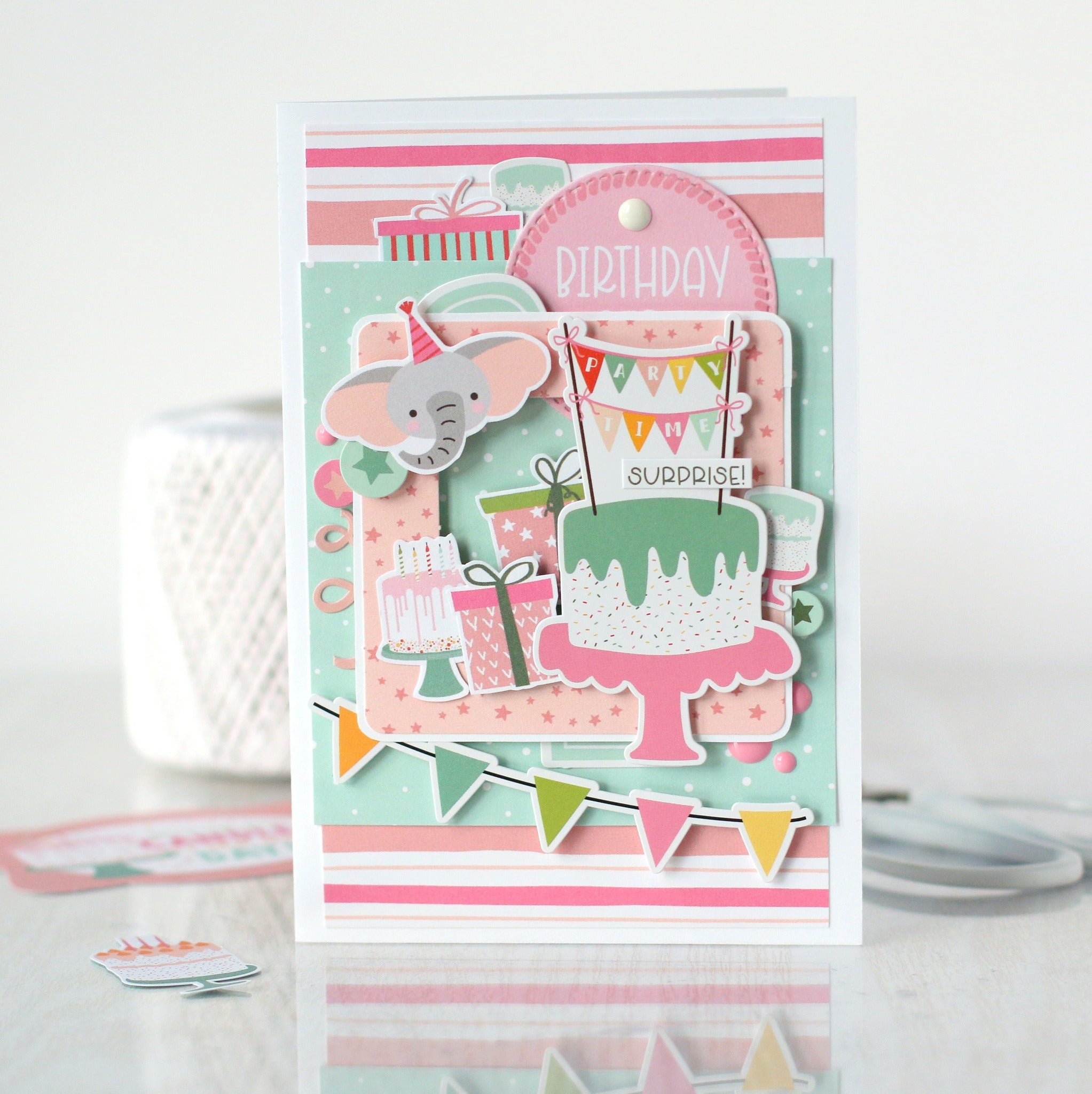 A Birthday Wish Collection Girl Confetti & Candles 12 x 12 Double-Sided Scrapbook Paper by Echo Park Paper