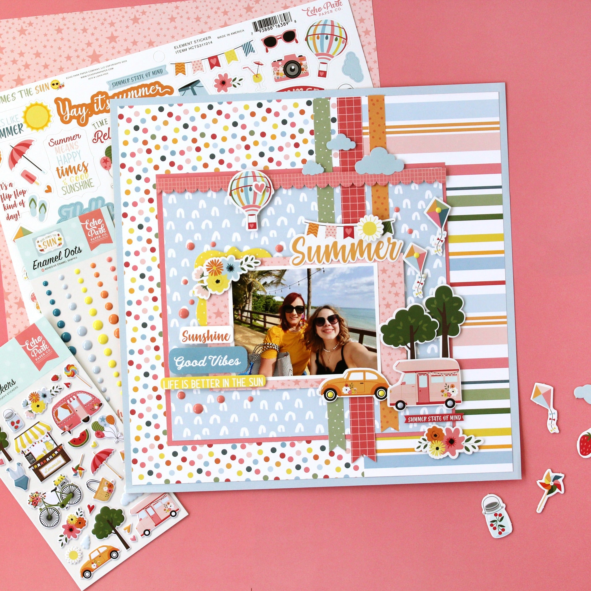 Here Comes The Sun Scrapbook Paper & Sticker Collection Kit by Echo Park Paper - 13 Pieces