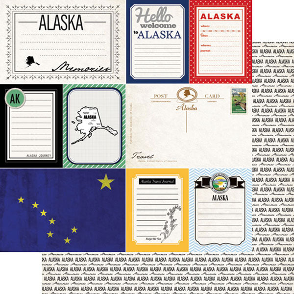 Alaskan Journal Collection Travel Journal 12 x 12 Double-Sided Scrapbook Paper by Scrapbook Customs