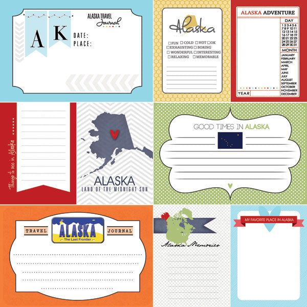 Alaskan Journal Collection Vintage Journal Double-Sided Scrapbook Paper by Scrapbook Customs