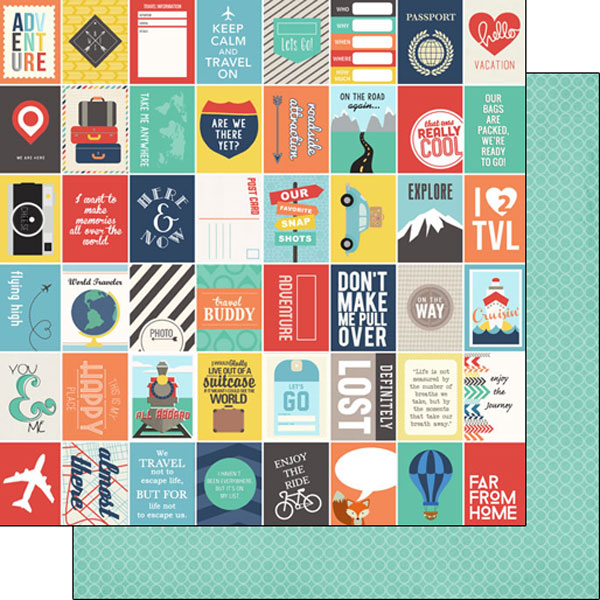 Travel Memories Collection Mini Cards 12 x 12 Double-Sided Scrapbook Paper by Scrapbook Customs
