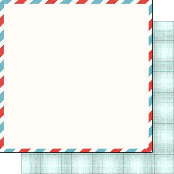 Travel Memories Collection Postage 12 x 12 Double-Sided Scrapbook Paper by Scrapbook Customs