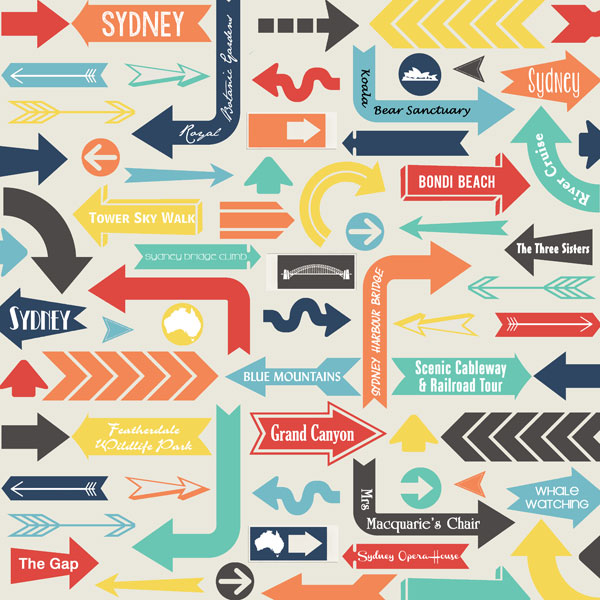 Travel Memories Collection Sydney Air Mail 12 x 12 Double-Sided Scrapbook Paper by Scrapbook Customs