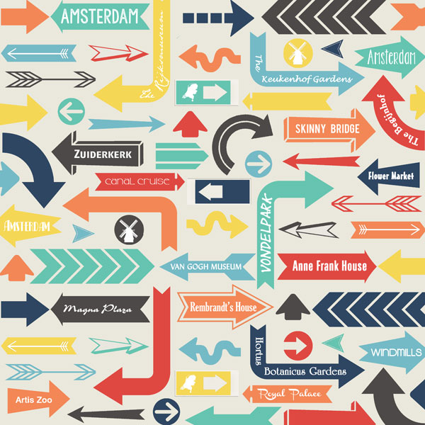 Travel Memories Collection Amsterdam Air Mail 12 x 12 Double-Sided Scrapbook Paper by Scrapbook Customs