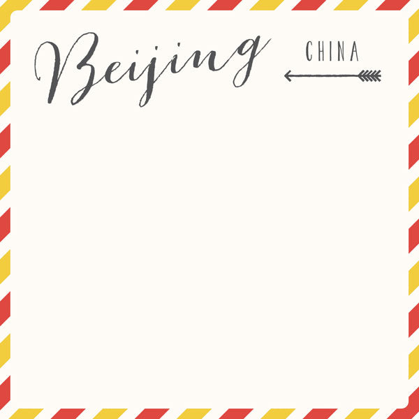 Travel Memories Collection Beijing Air Mail 12 x 12 Double-Sided Scrapbook Paper by Scrapbook Customs