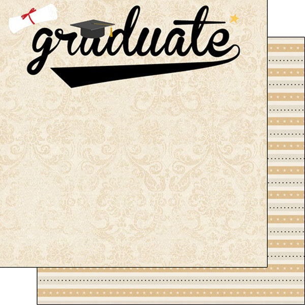 Graduation Collection Graduation Swish 12 x 12 Double-Sided Scrapbook Paper by Scrapbook Customs