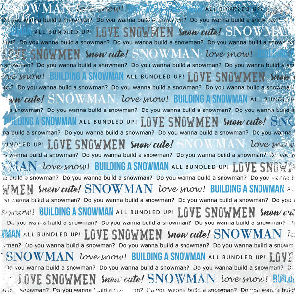 Winter Fun Collection Build A Snowman 12 x 12 Double-Sided Scrapbook Paper by Scrapbook Customs
