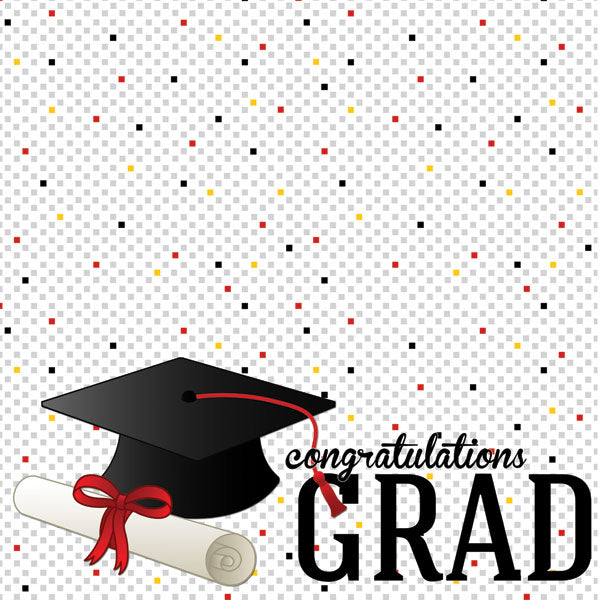 Graduation Collection Congratulations Grad Confetti 12 x 12 Scrapbook Paper by Scrapbook Custom