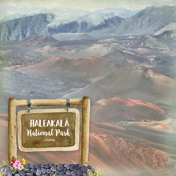 National Park Collection Hawaii Haleakala National Park 12 x 12 Double-Sided Scrapbook Paper by Scrapbook Customs