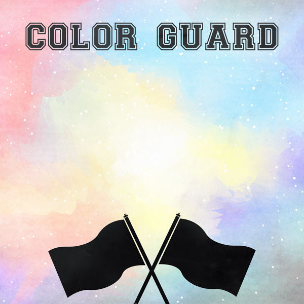 Watercolor Sports Collection Color Guard 12 x 12 Double-Sided Scrapbook Paper by Scrapbook Customs