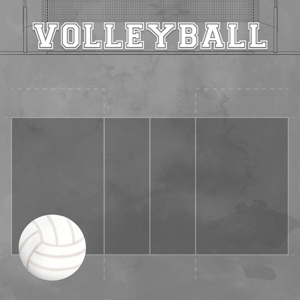 Watercolor Sports Collection Volleyball 12 x 12 Double-Sided Scrapbook Paper by Scrapbook Customs