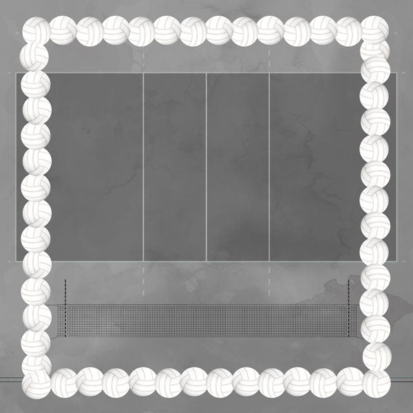 Watercolor Sports Collection Volleyball 12 x 12 Double-Sided Scrapbook Paper by Scrapbook Customs
