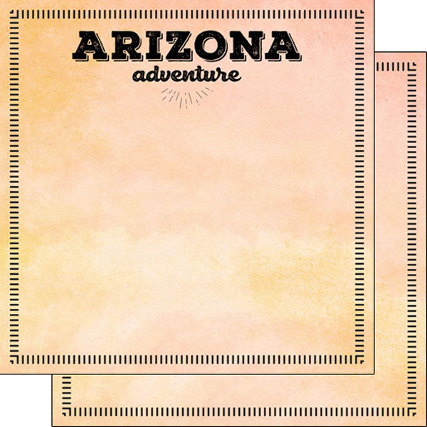 Postage Map Collection Arizona 12 x 12 Double-Sided Scrapbook Paper by Scrapbook Customs