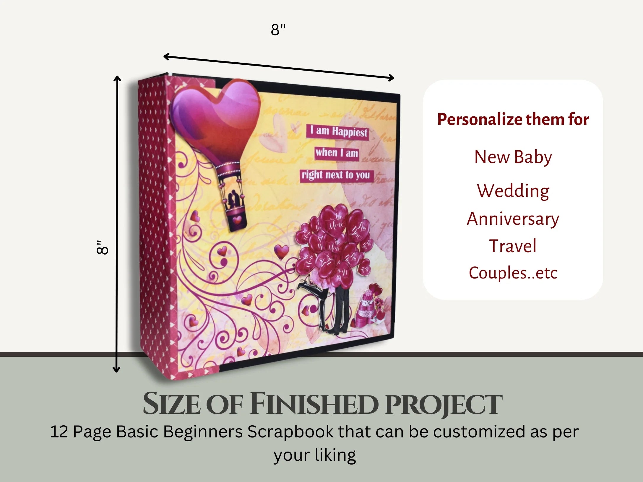 Easy Albums Collection Basic 8 x 8 Scrapbook Kit by CrafTreat - Ivory