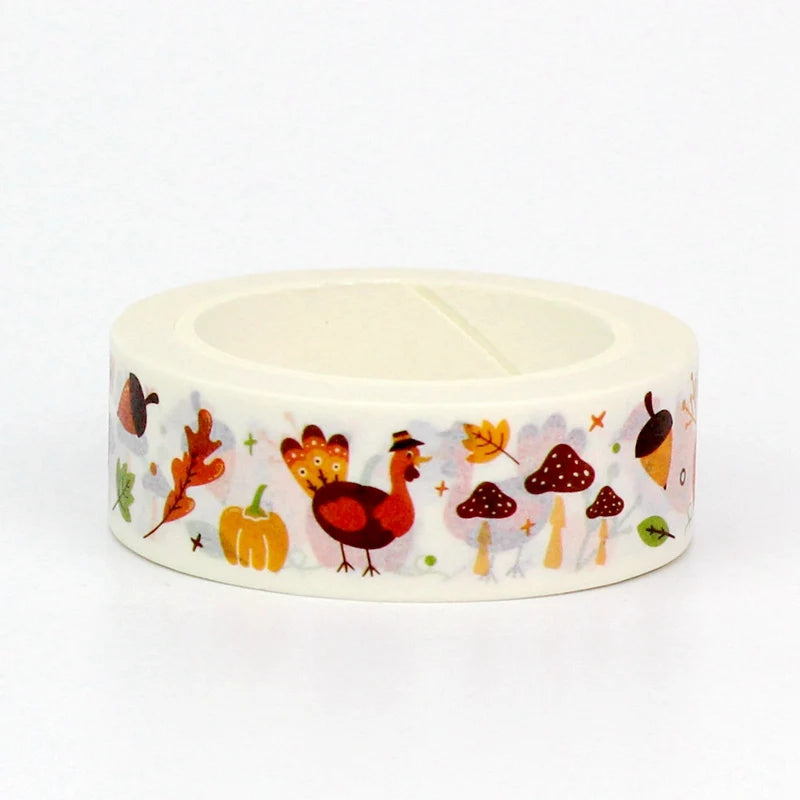 TW Collection Thanksgiving Turkeys Washi Tape by SSC Designs - 15mm x 30 Feet