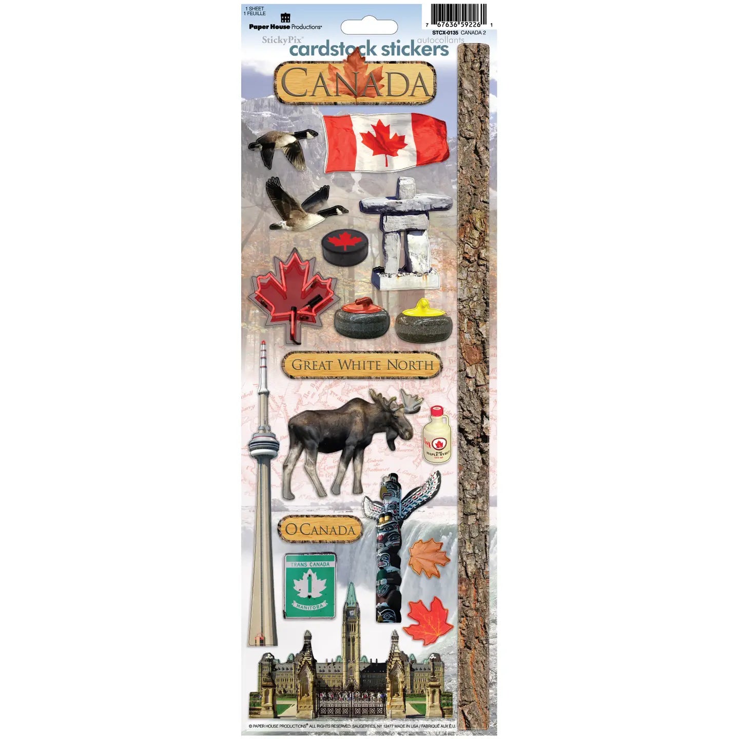 Canada Collection  4.5 x 13 Cardstock Sticker by Paper House Productions