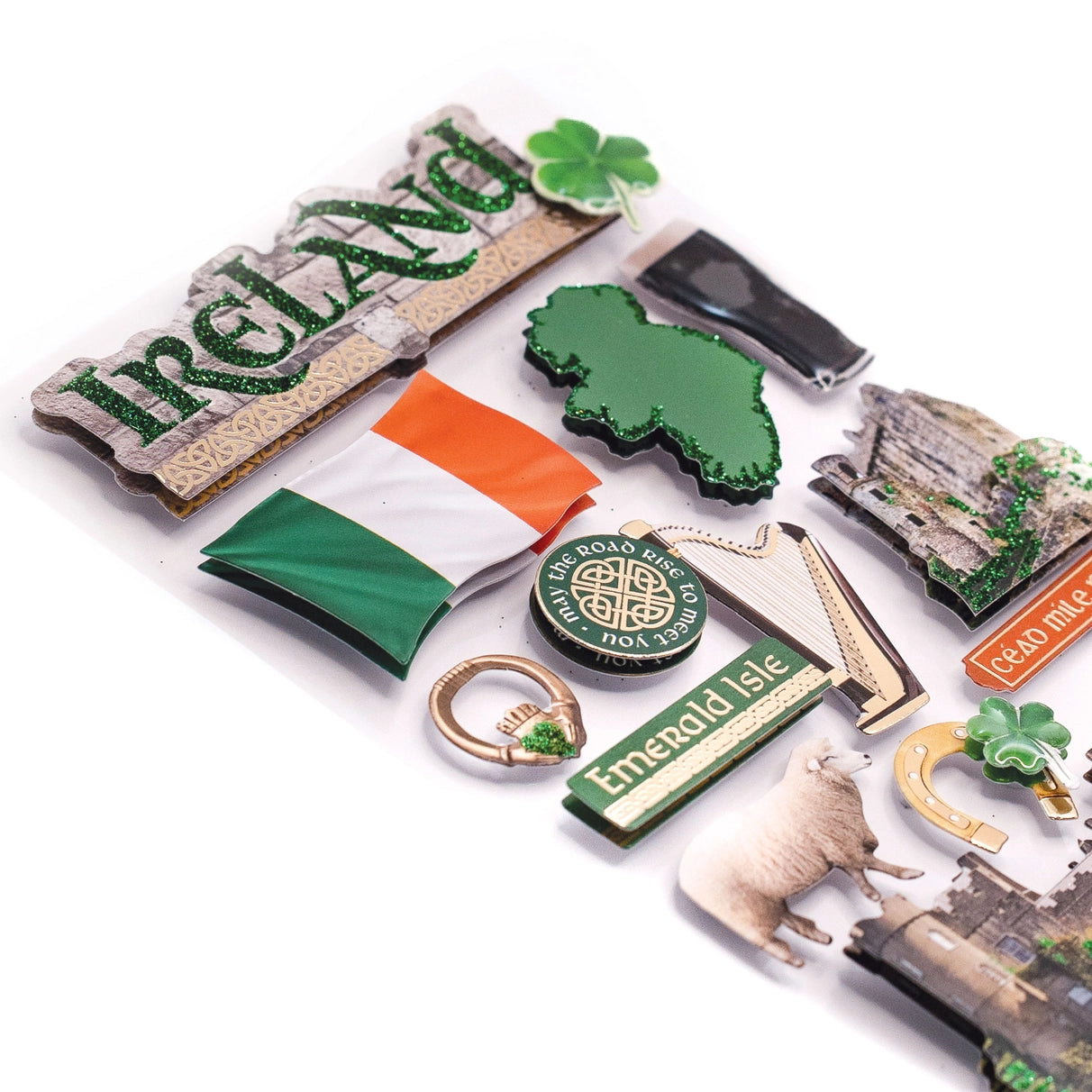 Travel Collection Ireland 5x7 Glitter Scrapbook Embellishment by Paper House Productions