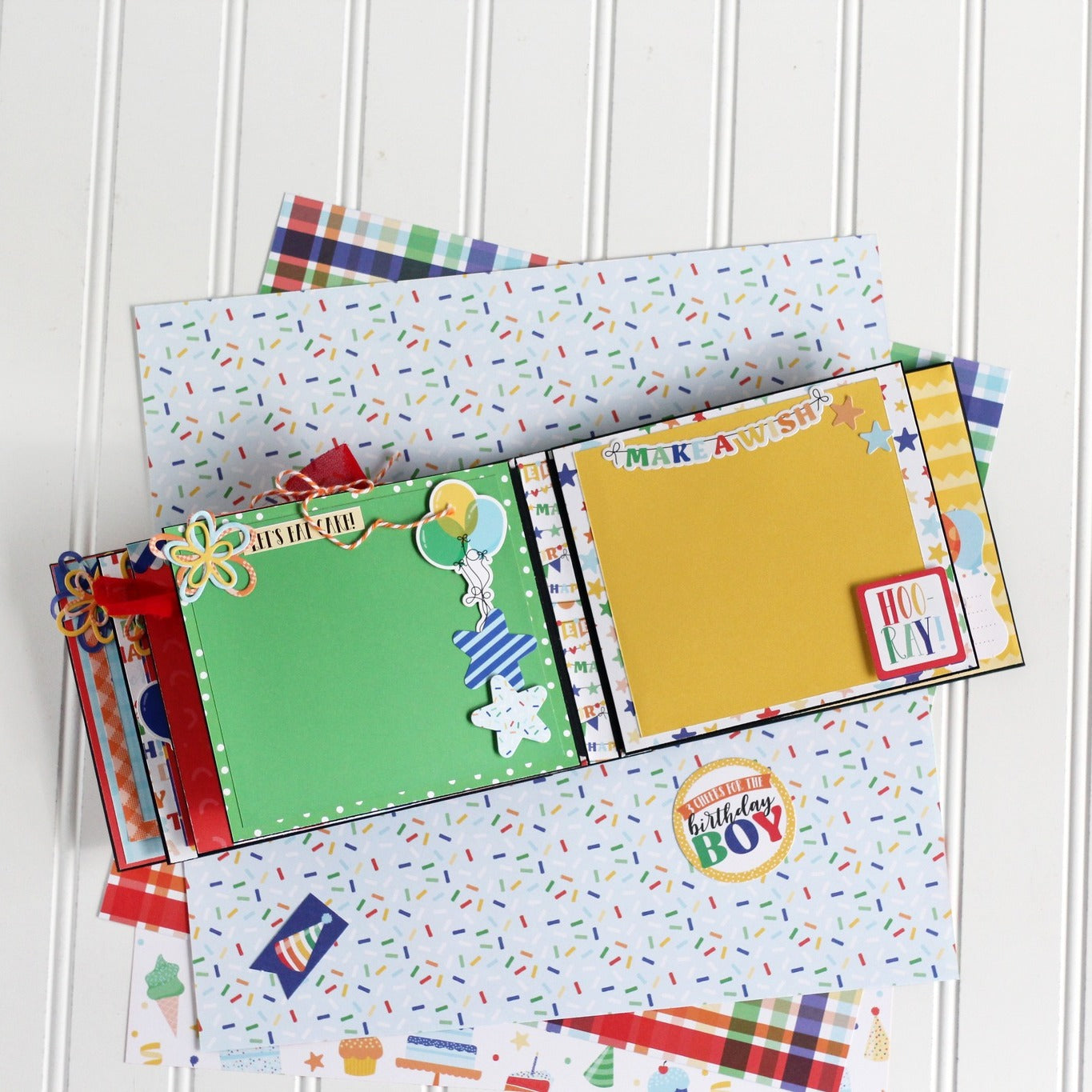 Make a Wish Birthday Boy Collection Birthday Phrases 12 x 12 Double-Sided Scrapbook Paper by Echo Park Paper (Copy)