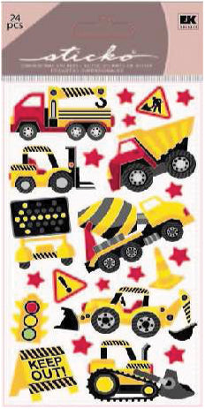 Construction Zone 4 x 7 Dimensional Scrapbook Sticker Sheet by Sticko