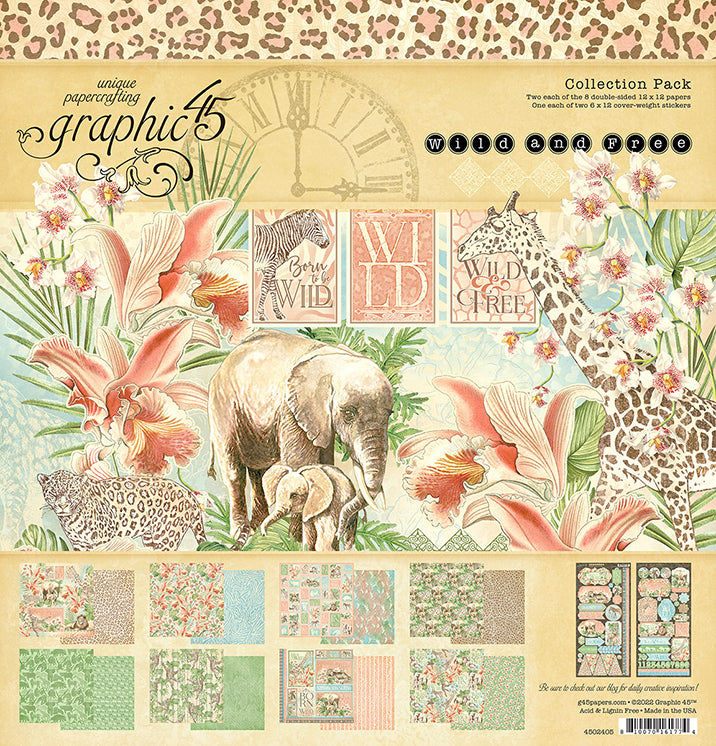Wild & Free Collection 12 x 12 Scrapbook Collection Pack by Graphic 45