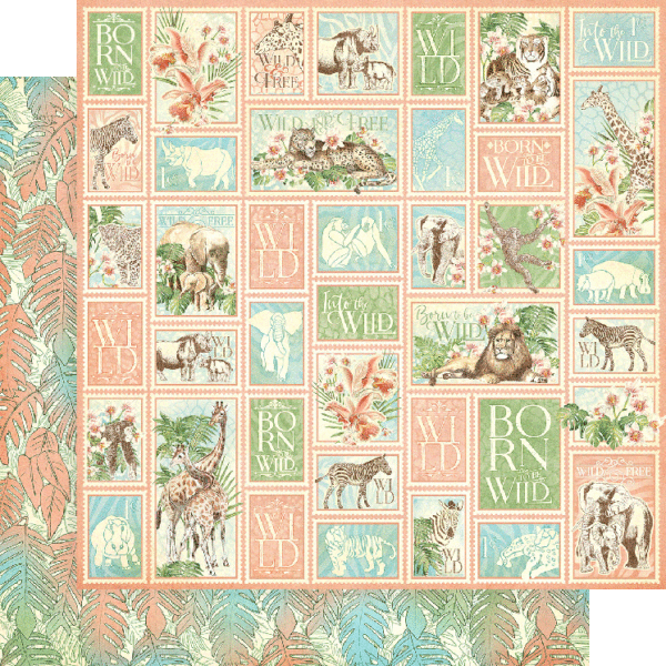 Wild & Free Collection Creatures Great and Small 12 x 12 Double-Sided Scrapbook Paper by Graphic 45
